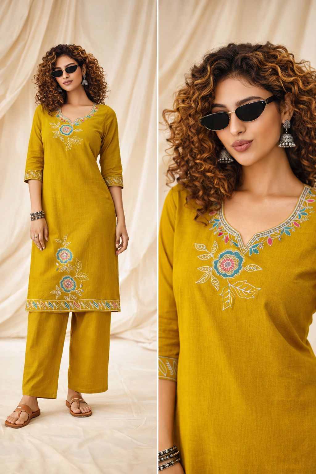 Gulnaar Cotton Embroidered Co-ord Set