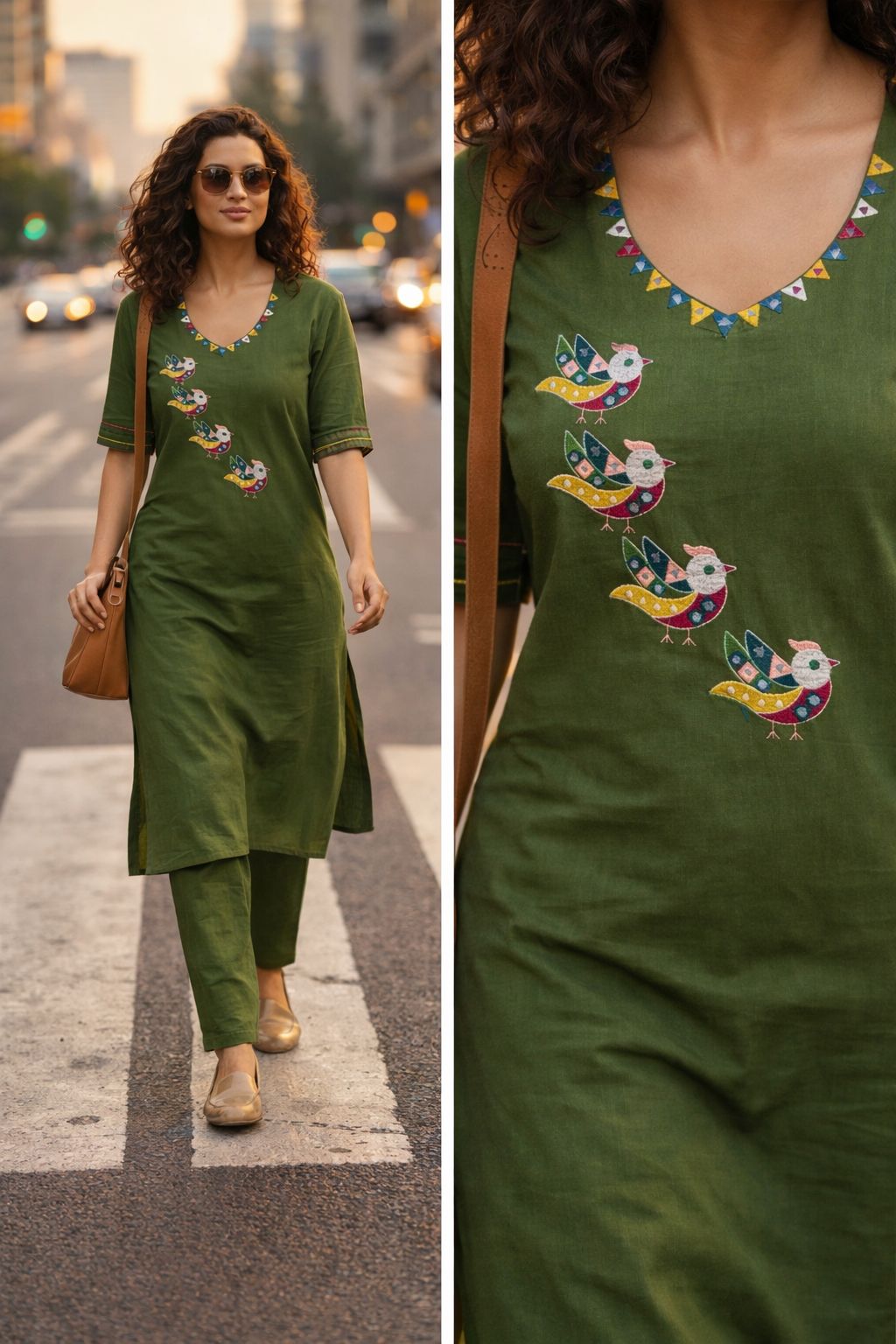 Rangrez Bird Print Cotton Co-ord Set