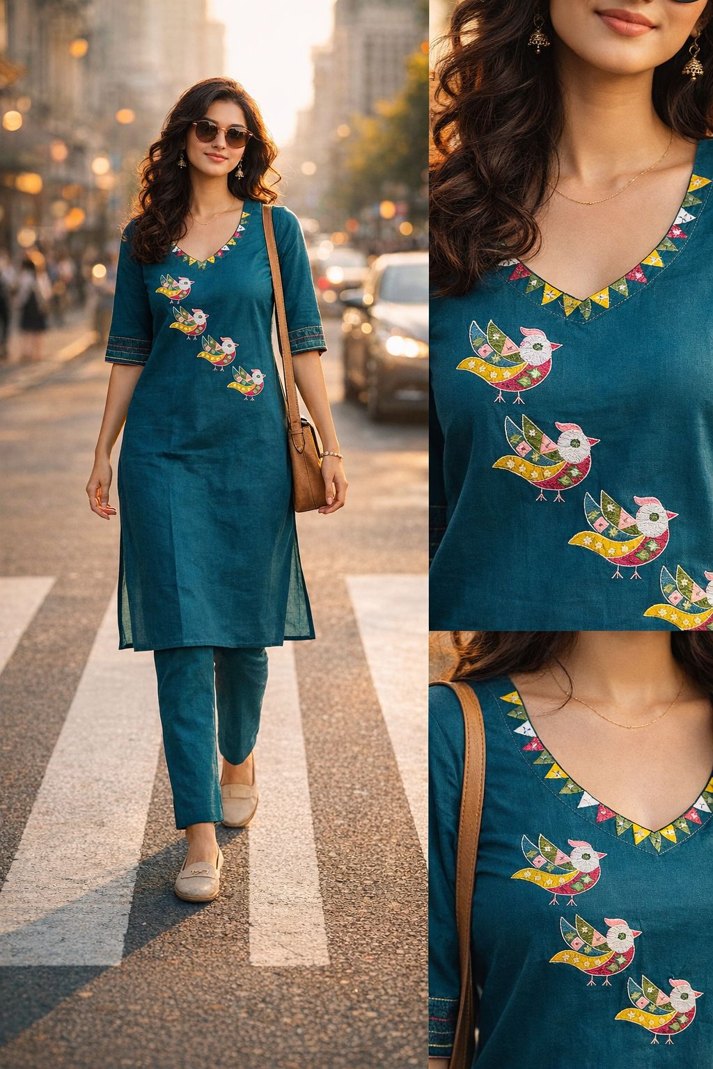 Rangrez Bird Print Cotton Co-ord Set