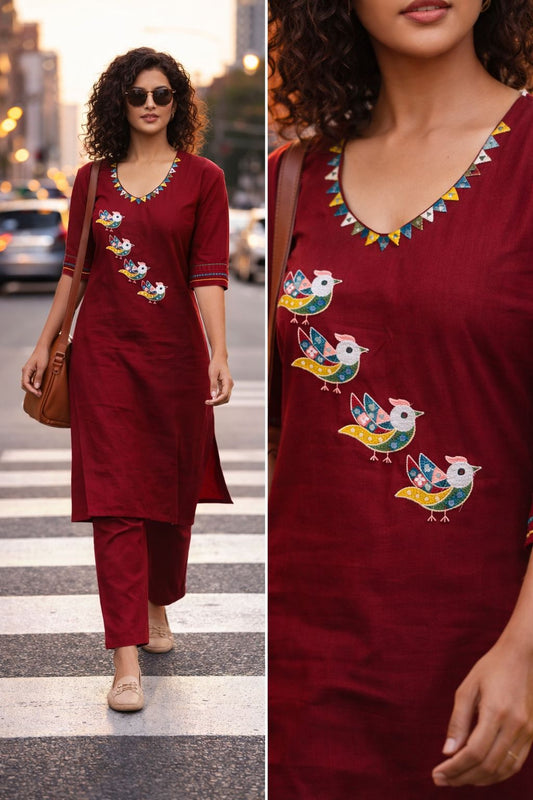 Rangrez Bird Print Cotton Co-ord Set