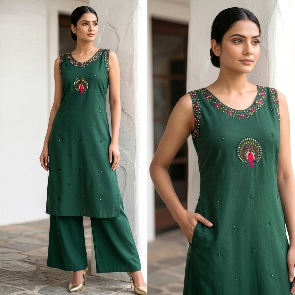 Suhana Cotton Kurti Palazzo Set