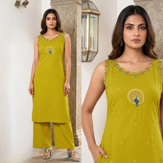 Suhana Cotton Kurti Palazzo Set