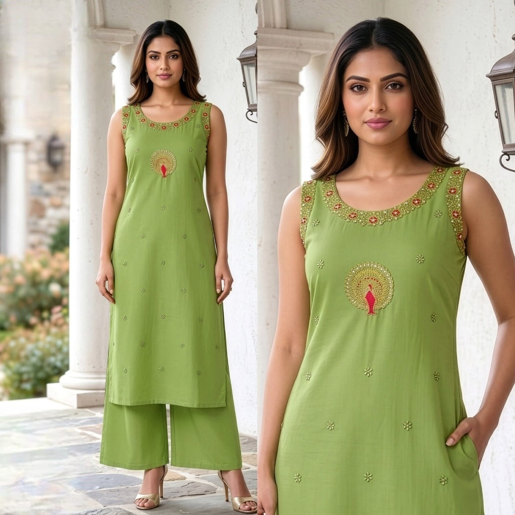 Suhana Cotton Kurti Palazzo Set
