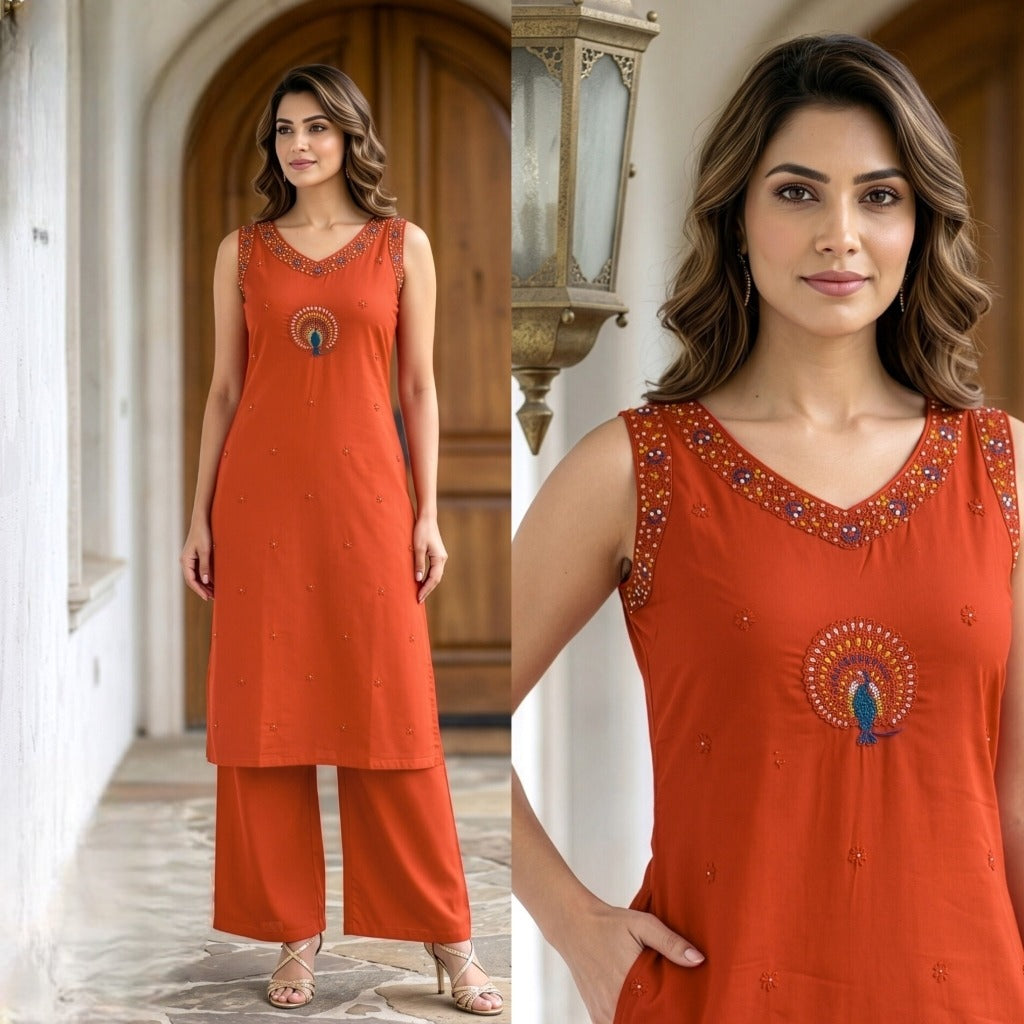 Suhana Cotton Kurti Palazzo Set