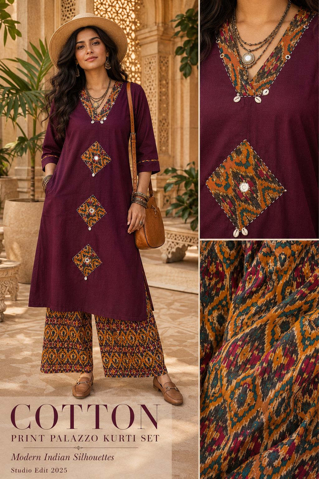 Rangriti Pure Cotton Applique Palazzo Set Vol 2