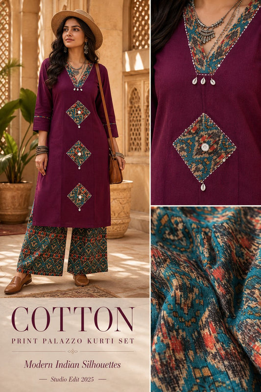 Rangriti Pure Cotton Applique Palazzo Set Vol 2