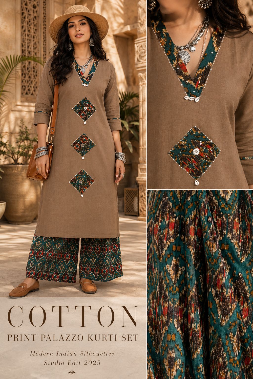 Rangriti Pure Cotton Applique Palazzo Set Vol 2