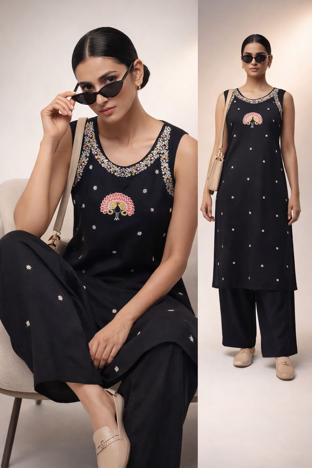 Summer Glow Cotton Embroidered Co-ord Set
