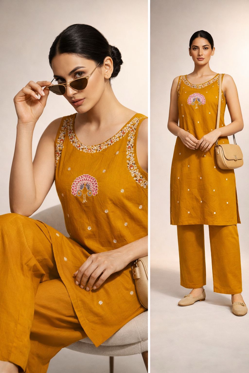 Summer Glow Cotton Embroidered Co-ord Set