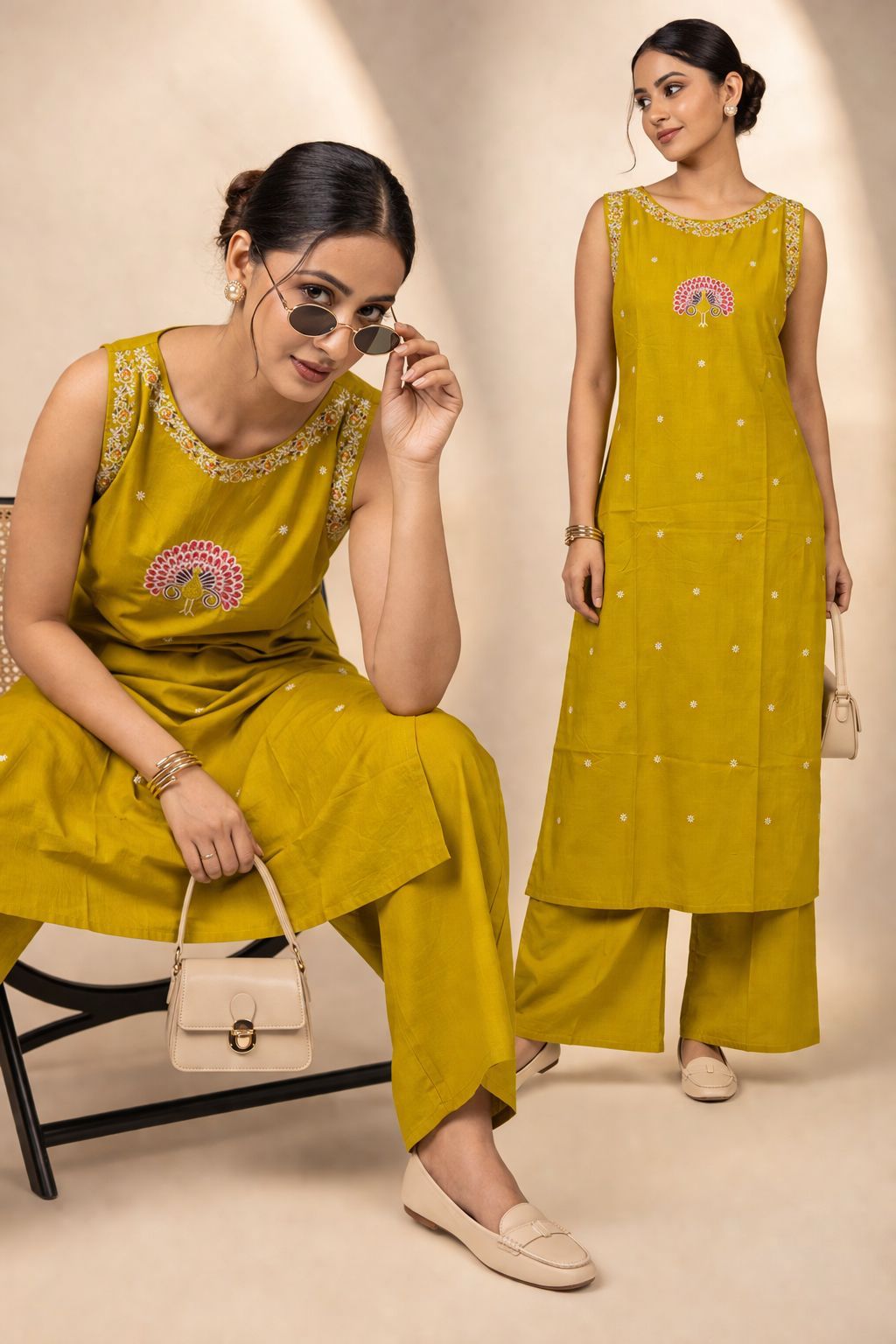 Summer Glow Cotton Embroidered Co-ord Set Vol 2