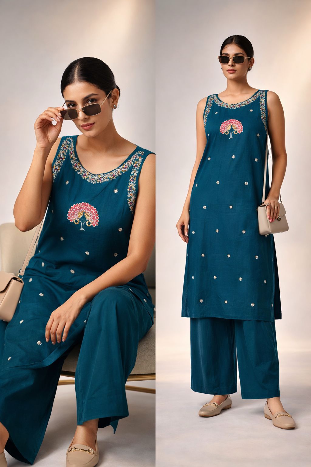 Summer Glow Cotton Embroidered Co-ord Set Vol 2