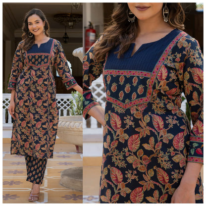 Aarohi Pintucks Cotton Kurta Pant Set