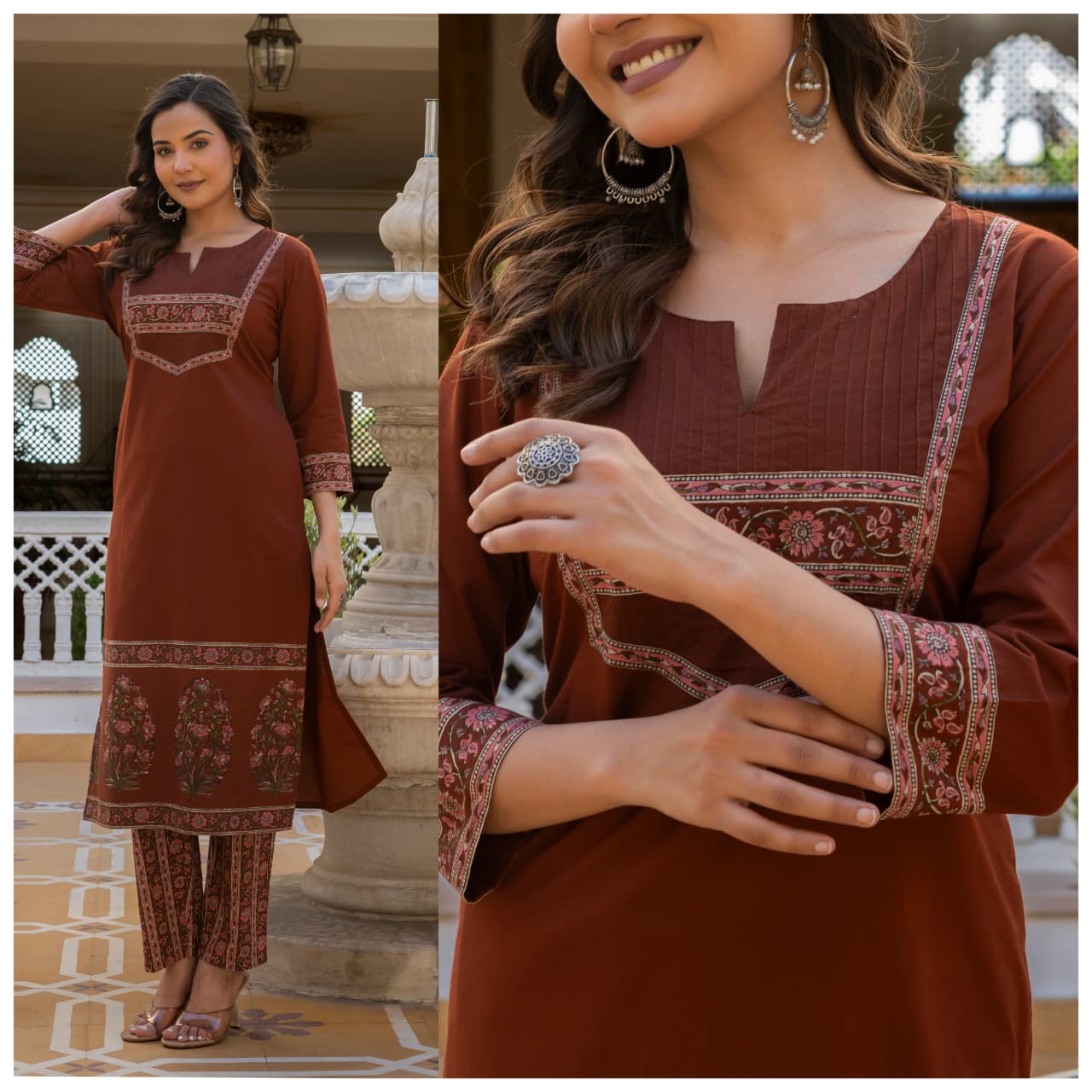 Aarohi Pintucks Cotton Kurta Pant Set