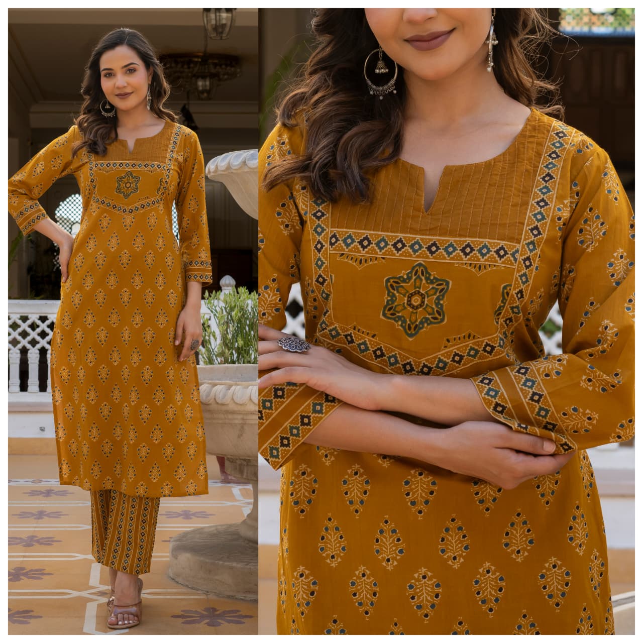 Aarohi Pintucks Cotton Kurta Pant Set