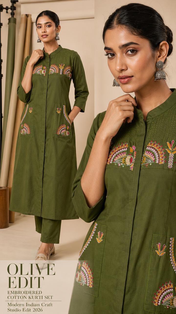 Mayuri Cotton Embroidered Co-ord Set
