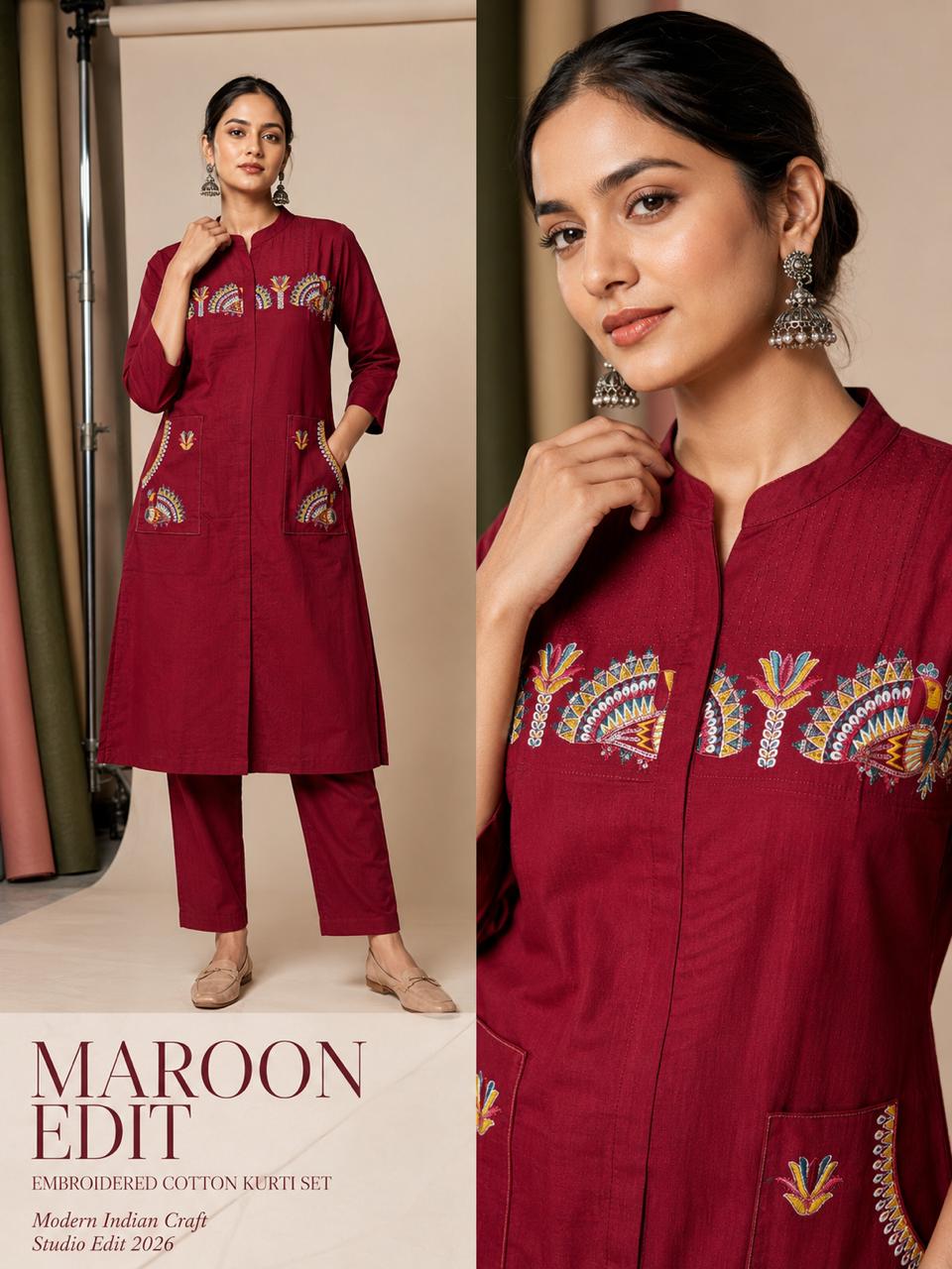 Mayuri Cotton Embroidered Co-ord Set