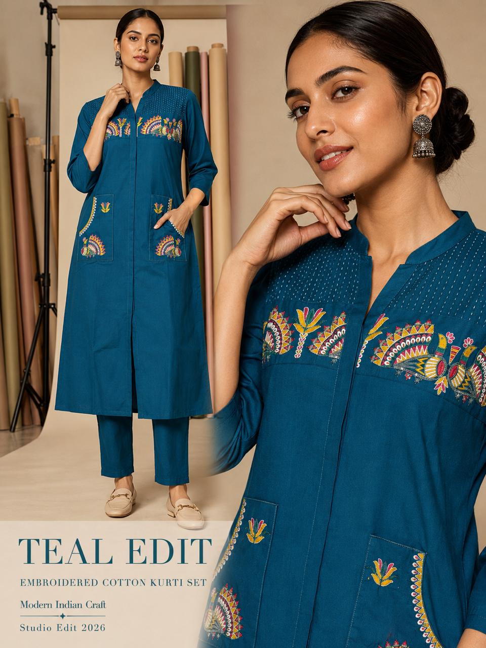 Mayuri Cotton Embroidered Co-ord Set