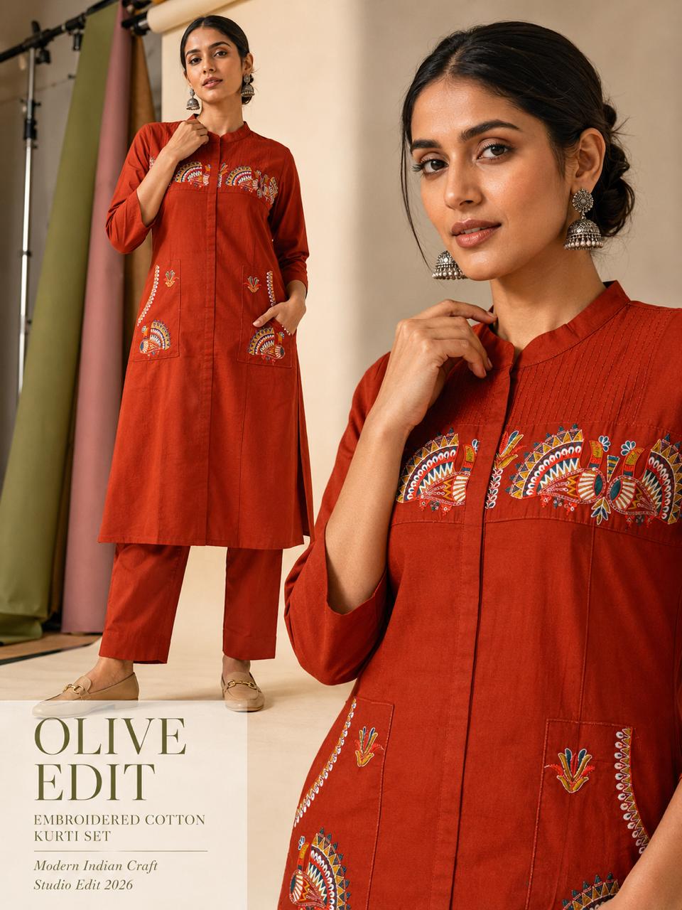 Mayuri Cotton Embroidered Co-ord Set