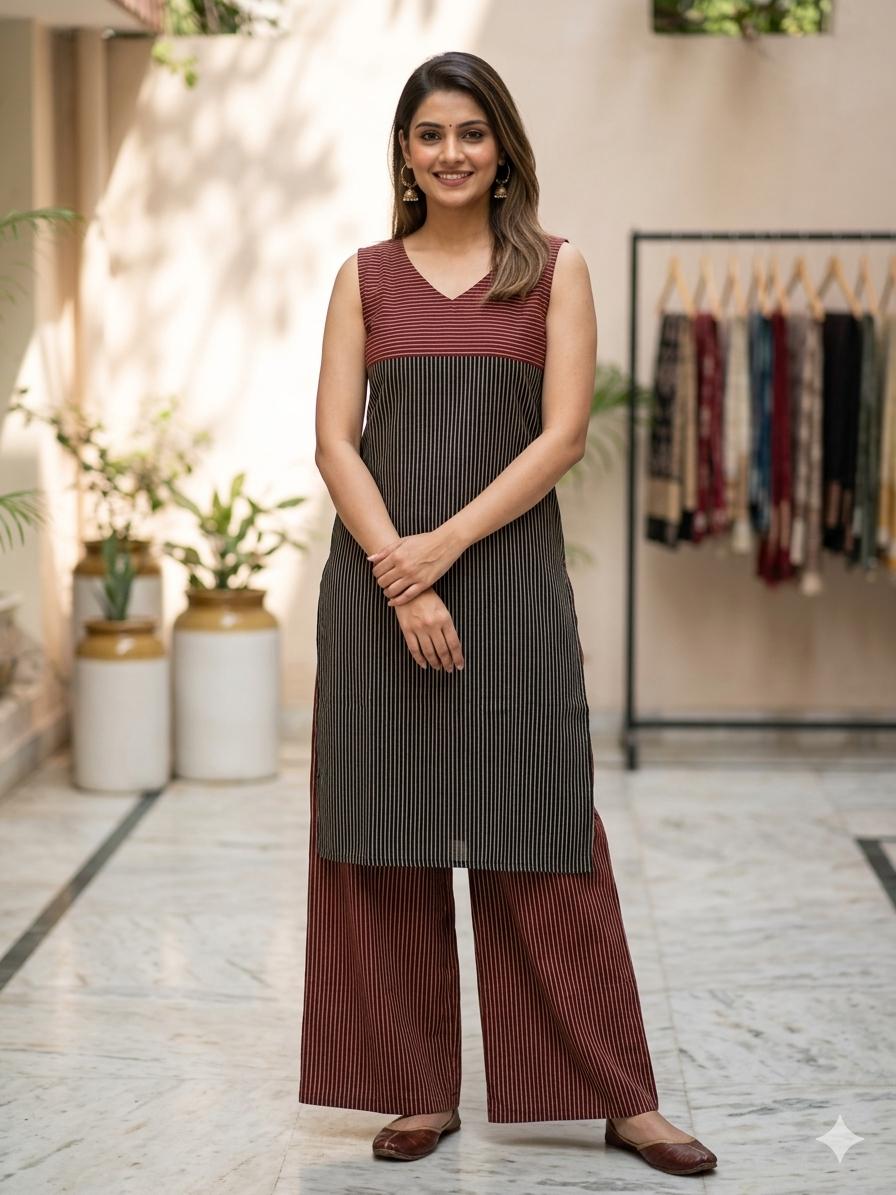 Samar Ajrakh Handblock Cotton Co-ord Set