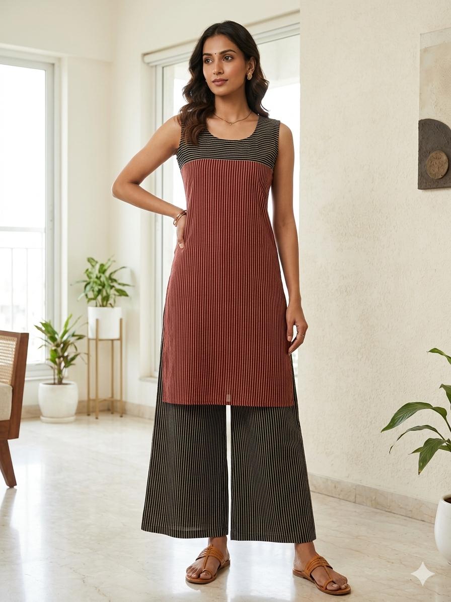 Samar Ajrakh Handblock Cotton Co-ord Set