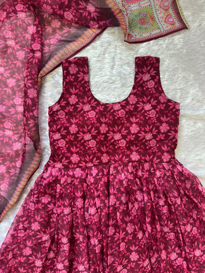 Gulnaar Organza Flared Gown Set