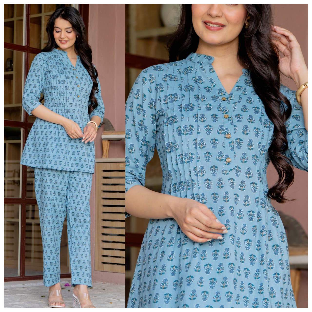 Aaram Cotton Co-Ord Loungewear Set