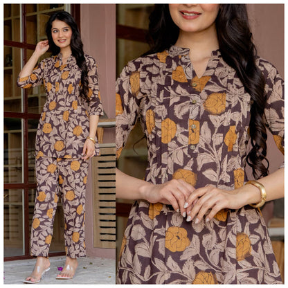 Aaram Cotton Co-Ord Loungewear Set
