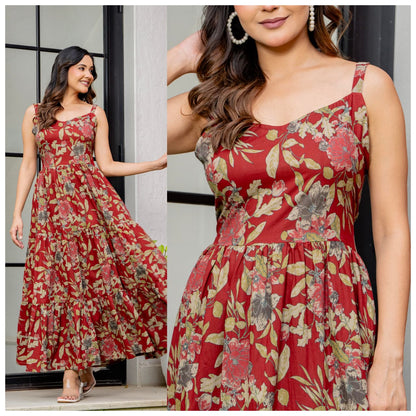 Saanjh Tiered Cotton Maxi Dress