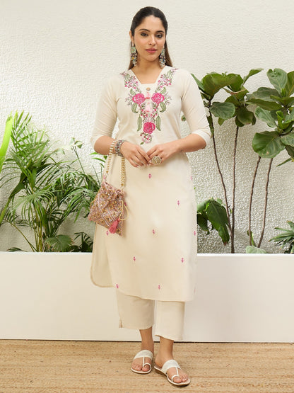 Gulrang Embroidered Khadi Kurta Pant Set