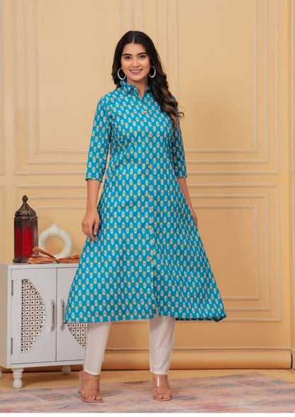 OfficeEase Cotton Kurti Pant Set
