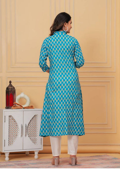 OfficeEase Cotton Kurti Pant Set