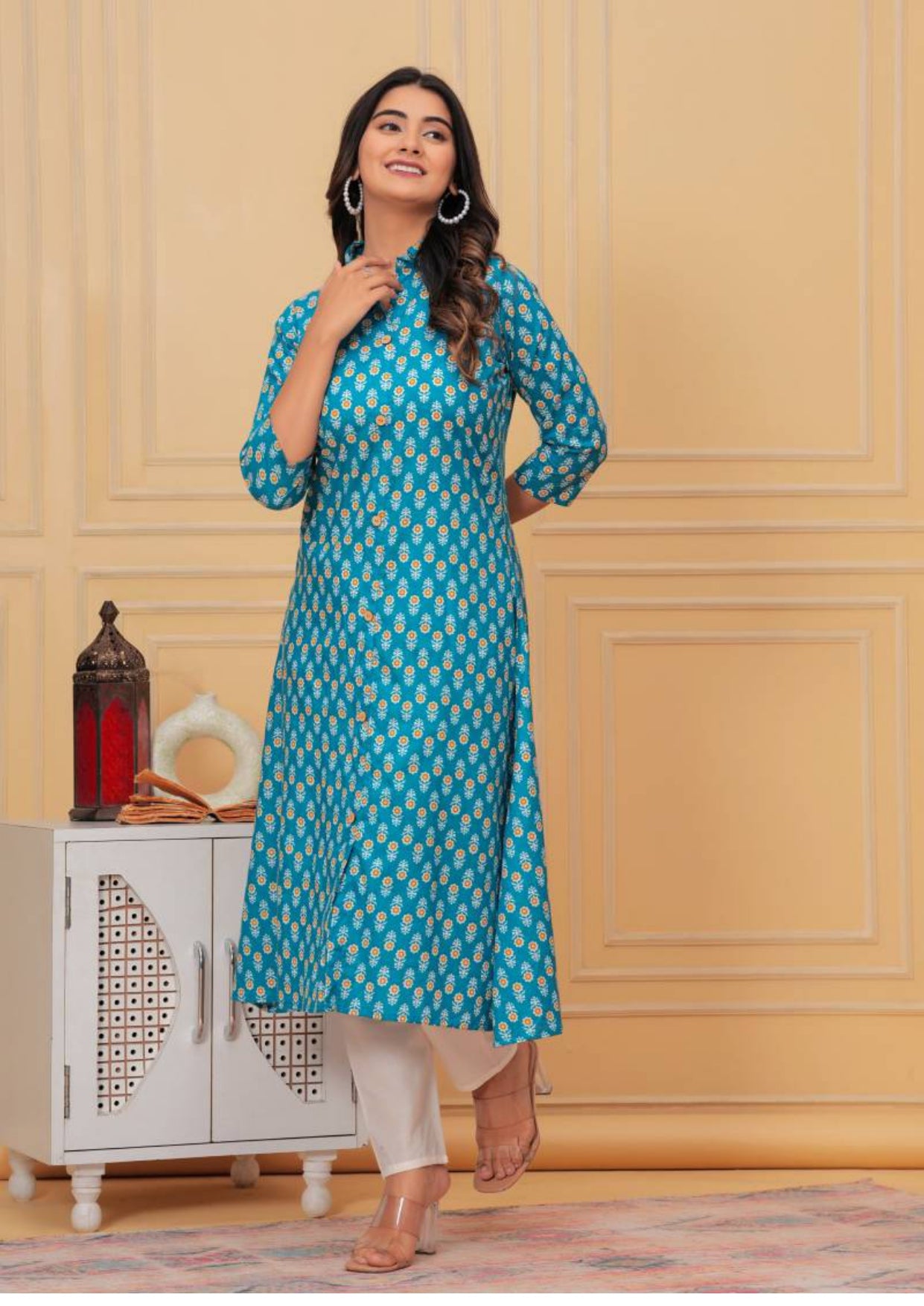 OfficeEase Cotton Kurti Pant Set