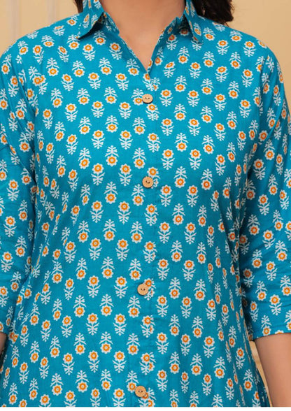 OfficeEase Cotton Kurti Pant Set