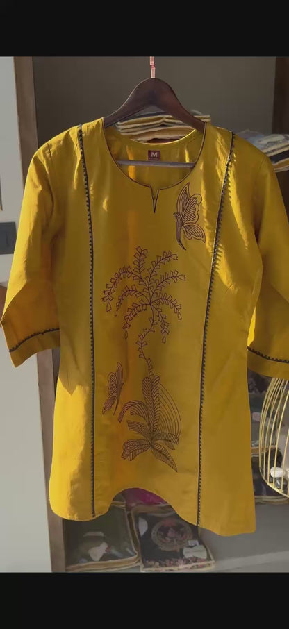 Aangan Dabu Cotton Kurti with Pants