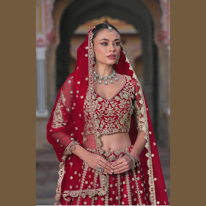 Designer Lahenga Choli Imperial Red