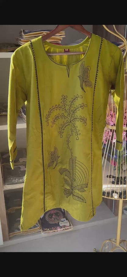 Aangan Dabu Cotton Kurti with Pants